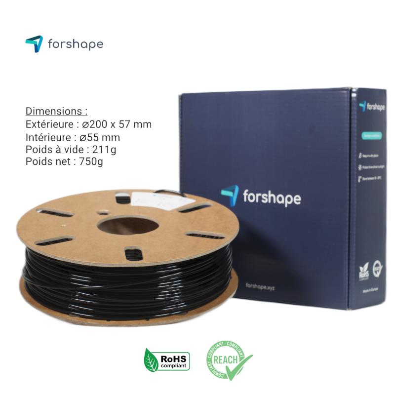 PLA Bleu Foncé Forshape Premium - 2.85mm - 750g