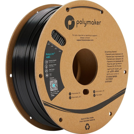 Filament ABS Zwart PolyLite - 1.75mm - 1 kg