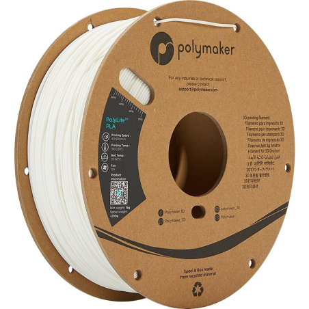 PolyLite PLA Wit - 1.75mm - 1 kg