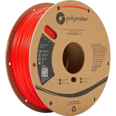 PolyLite PLA Rood - 1.75mm - 1 kg