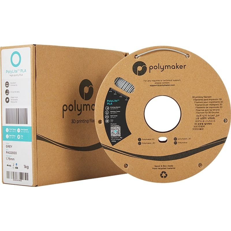 Presentation PolyLite PLA Gris - 1.75mm - 1 kg