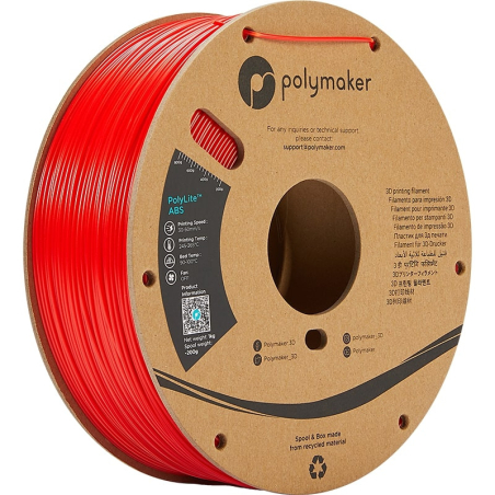 PolyLite ABS Rood - 1.75mm - 1 kg