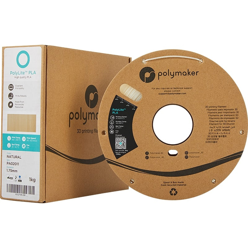 PolyLite PLA Naturel Polymaker - 2.85mm - 1 kg