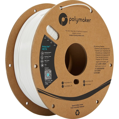 PolyLite PETG Wit - 1.75mm - 1 kg