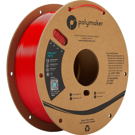 PolyLite PETG Rood - 1.75mm - 1 kg