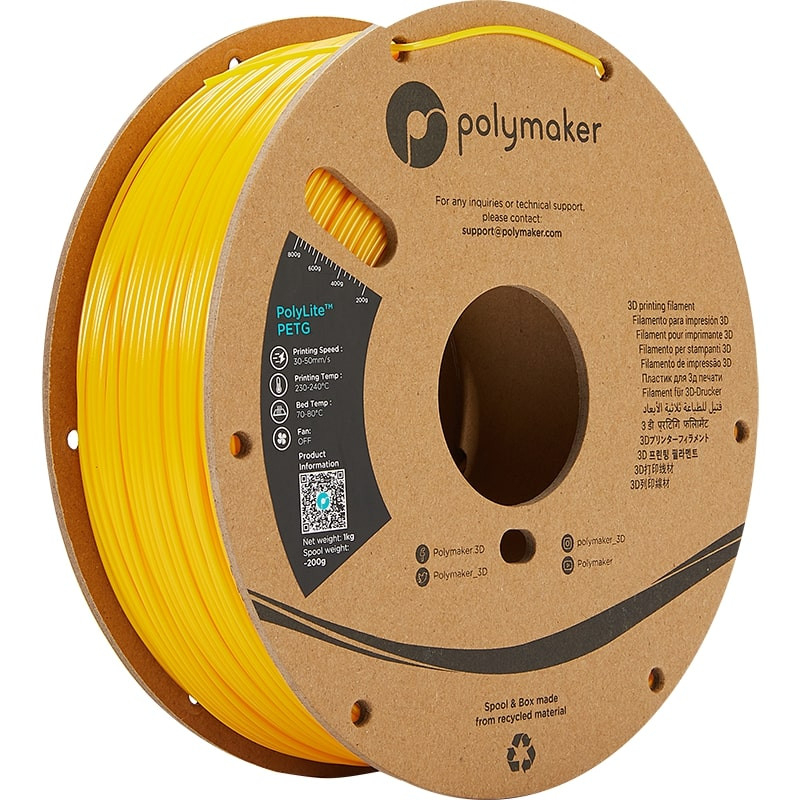 PolyLite PETG Jaune - 1.75mm - 1 kg