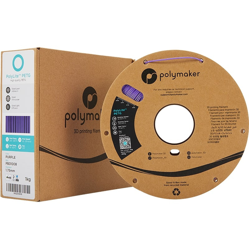 Packaging PolyLite PETG Violet  - 1.75mm - 1 kg