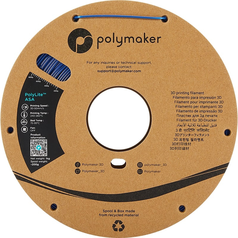 PolyLite ASA Bleu  Polymaker - 1.75mm - 1 kg