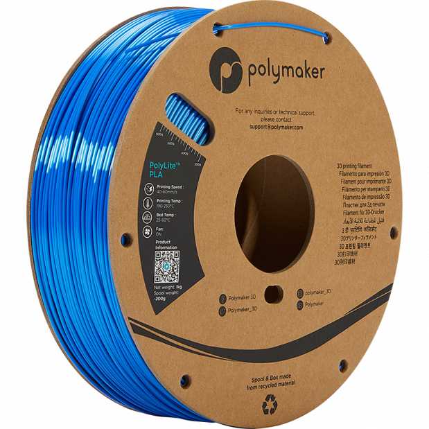 Polylite Zijde PLA Blauw - 1.75mm - 1 kg