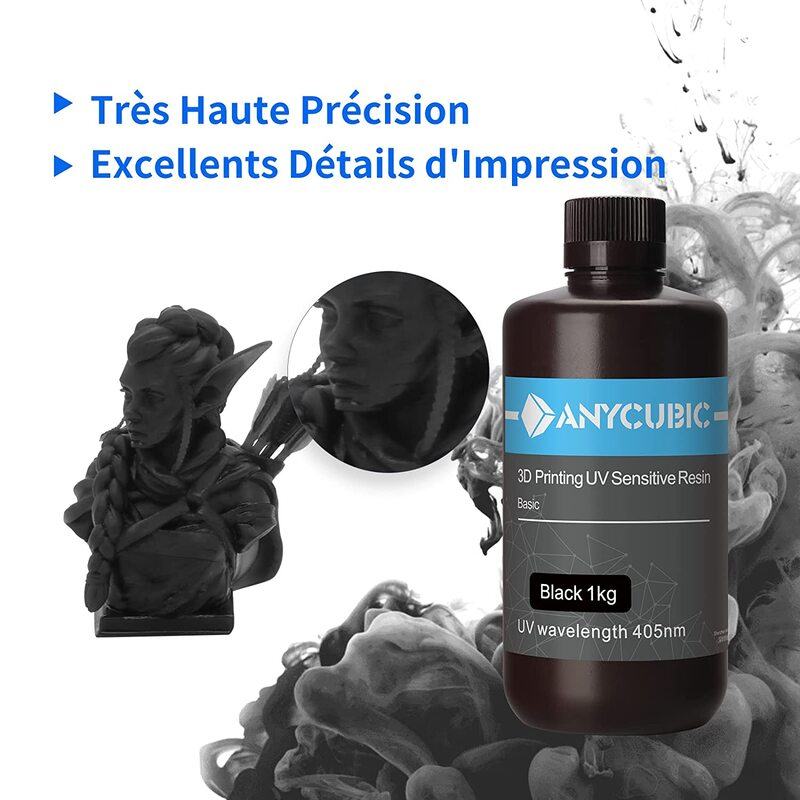 Précision résine standard Noire Anycubic - 1Kg