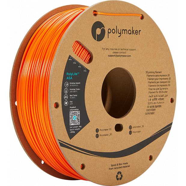 PolyLite ASA Oranje - 1.75mm - 1 kg