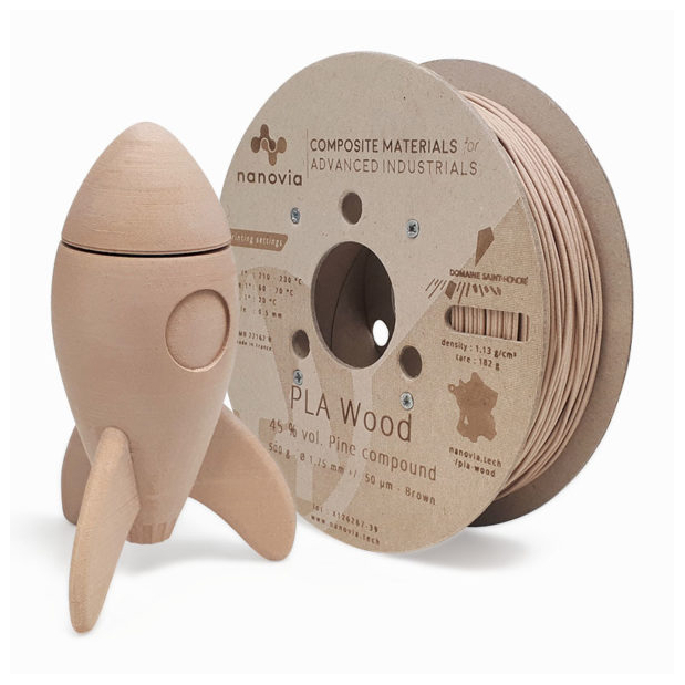 Nanovia - PLA Hout: dennen-composiet 45% - 1,75mm - 500 g