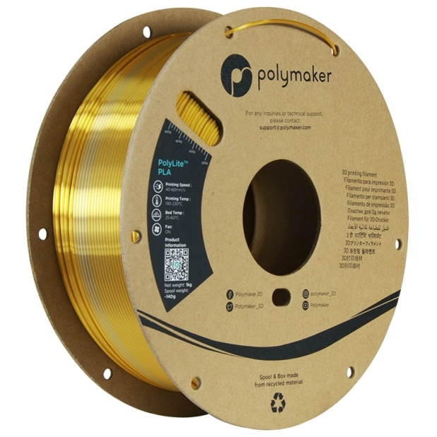 Polylite Dual Silk PLA Kroon Goud-Zilver - 1.75mm - 1 kg