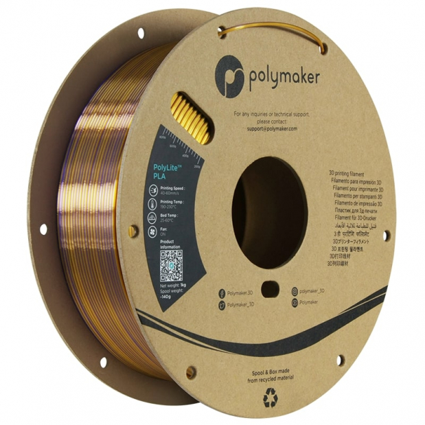 Polylite Dual Silk PLA Vorstelijk Goud-Paars - 1.75mm - 1 kg