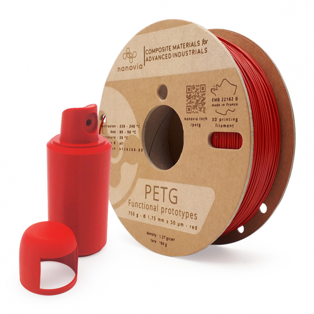 Nanovia PETG Rood - 1,75 mm - 750g