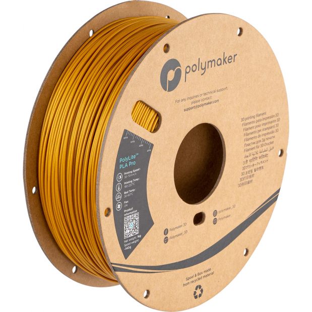 PolyLite PLA Pro Metallic Goud - 1.75mm - 1 kg