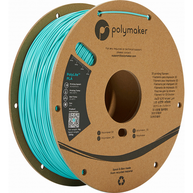 PolyLite PLA Polymaker Teal (Eend-blauw) - 1.75mm - 1 kg