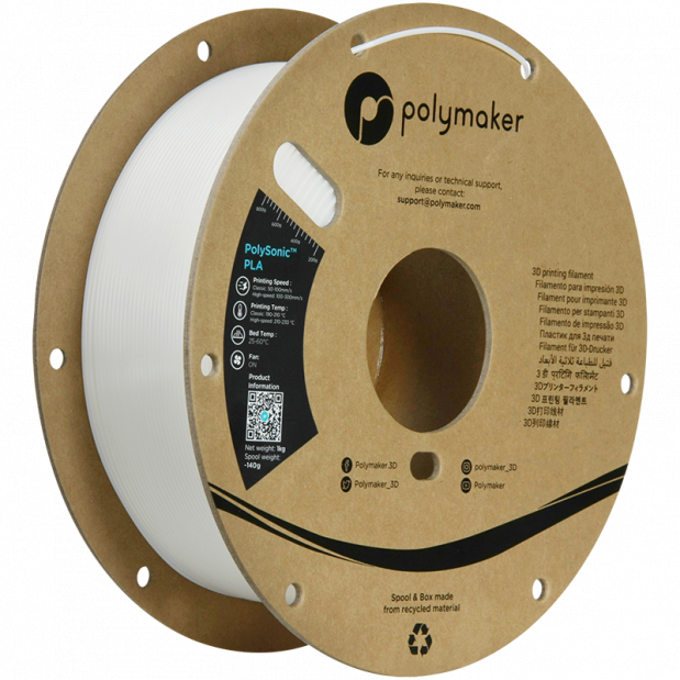 PolySonic PLA (High Speed) Wit - 1.75mm - 1 kg