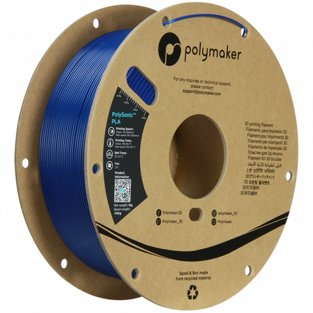 PolySonic PLA (High Speed) Blauw - 1.75mm - 1 kg