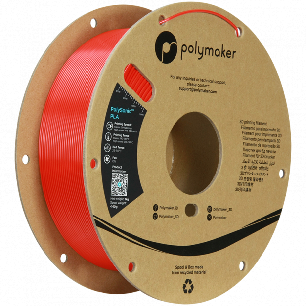 PolySonic PLA (High Speed) Rood - 1.75mm - 1 kg