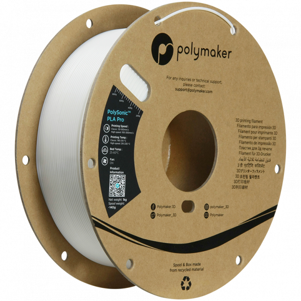 PolySonic PLA Pro (High Speed) Wit - 1.75mm - 1 kg