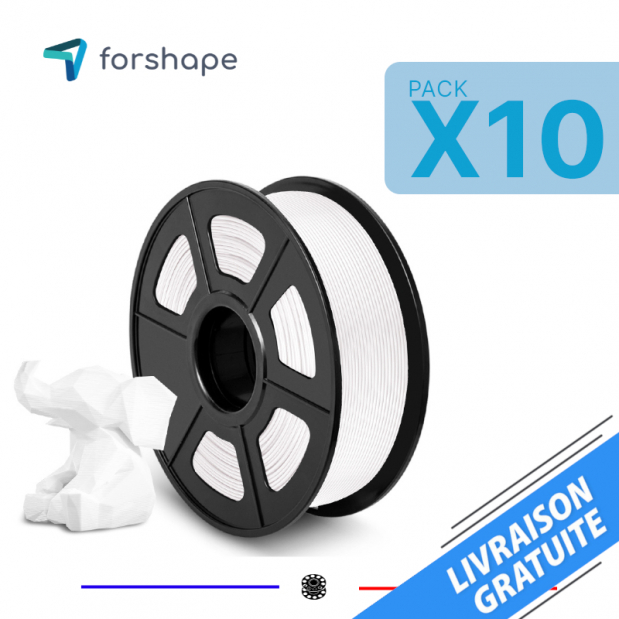 Verpakking x10 - Forshape ecoPLA Wit - 10 Kg - 1.75mm