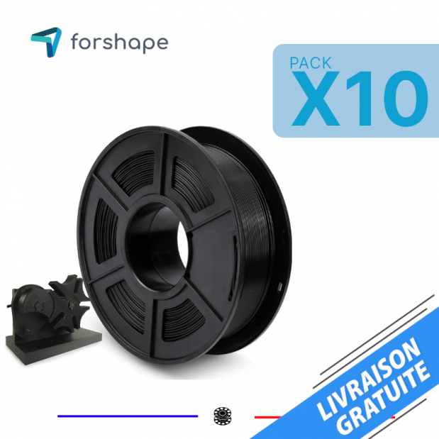 Pak x10 PLA Forshape ecoPLA Zwart - 10 kg - 10 kg 1.75mm