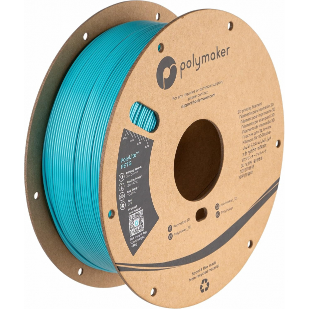 PolyLite PETG Blauw / Eend groen (Polymaker Teal) - 1.75mm - 1 kg