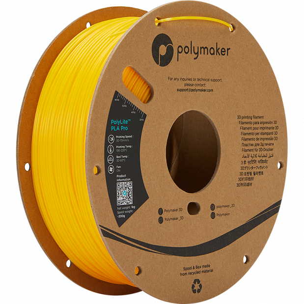 PolyLite PLA Pro Geel - 1.75mm - 1 kg