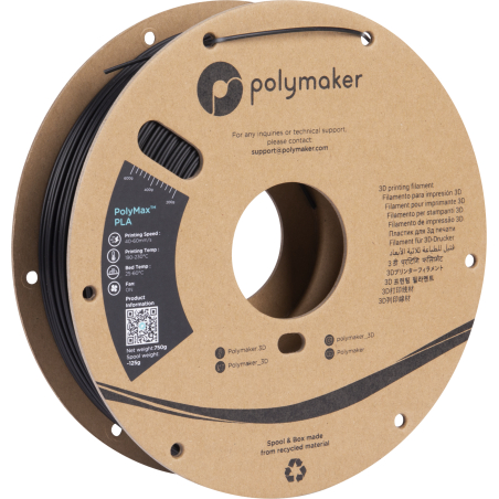 PolyMax Tough PLA Zwart - 1.75mm - 750 g